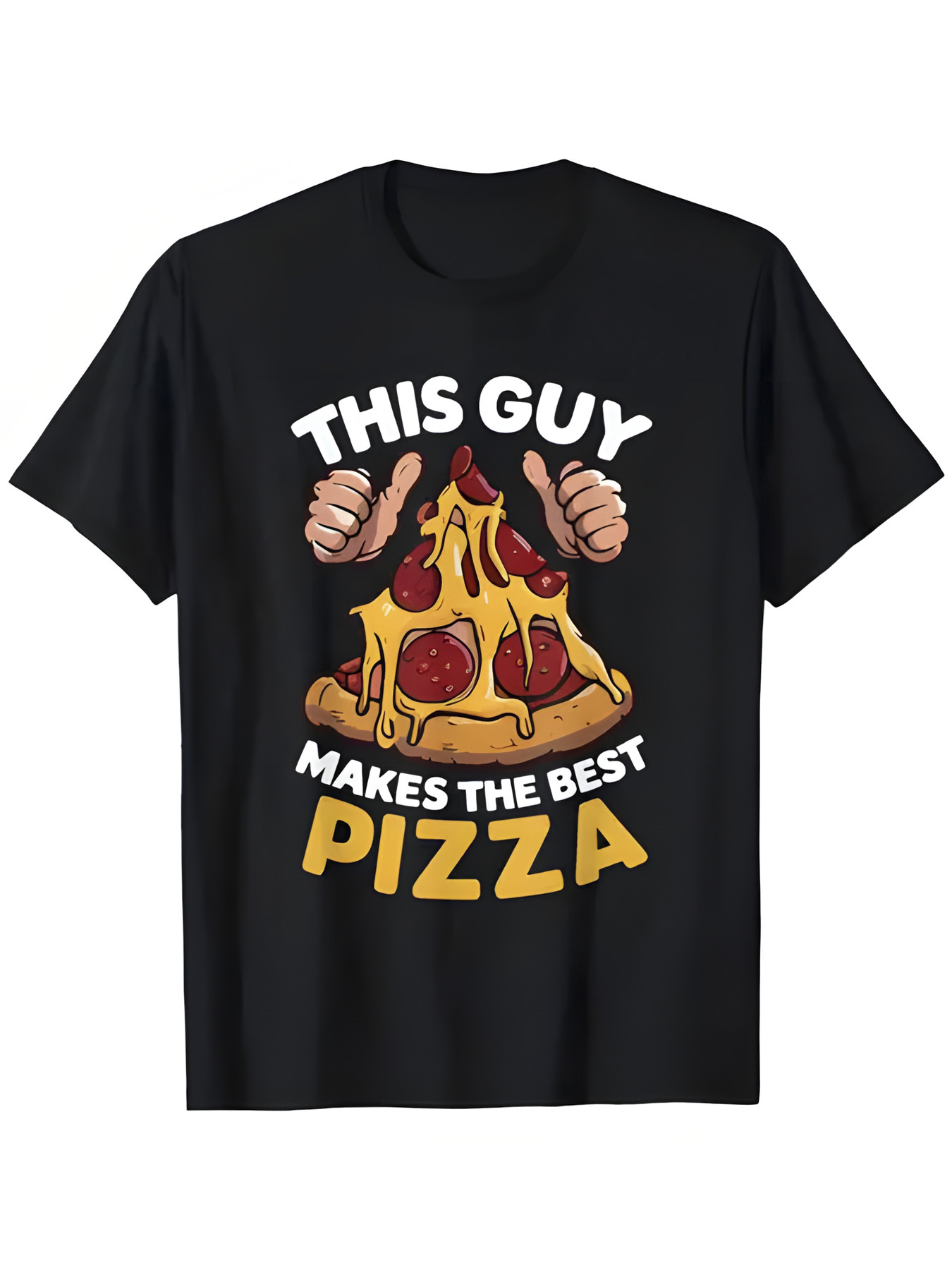 Street Fashion For Short Guys - Herren-T-Shirt mit Pizza-Motiv – „THIS-GUY“ –