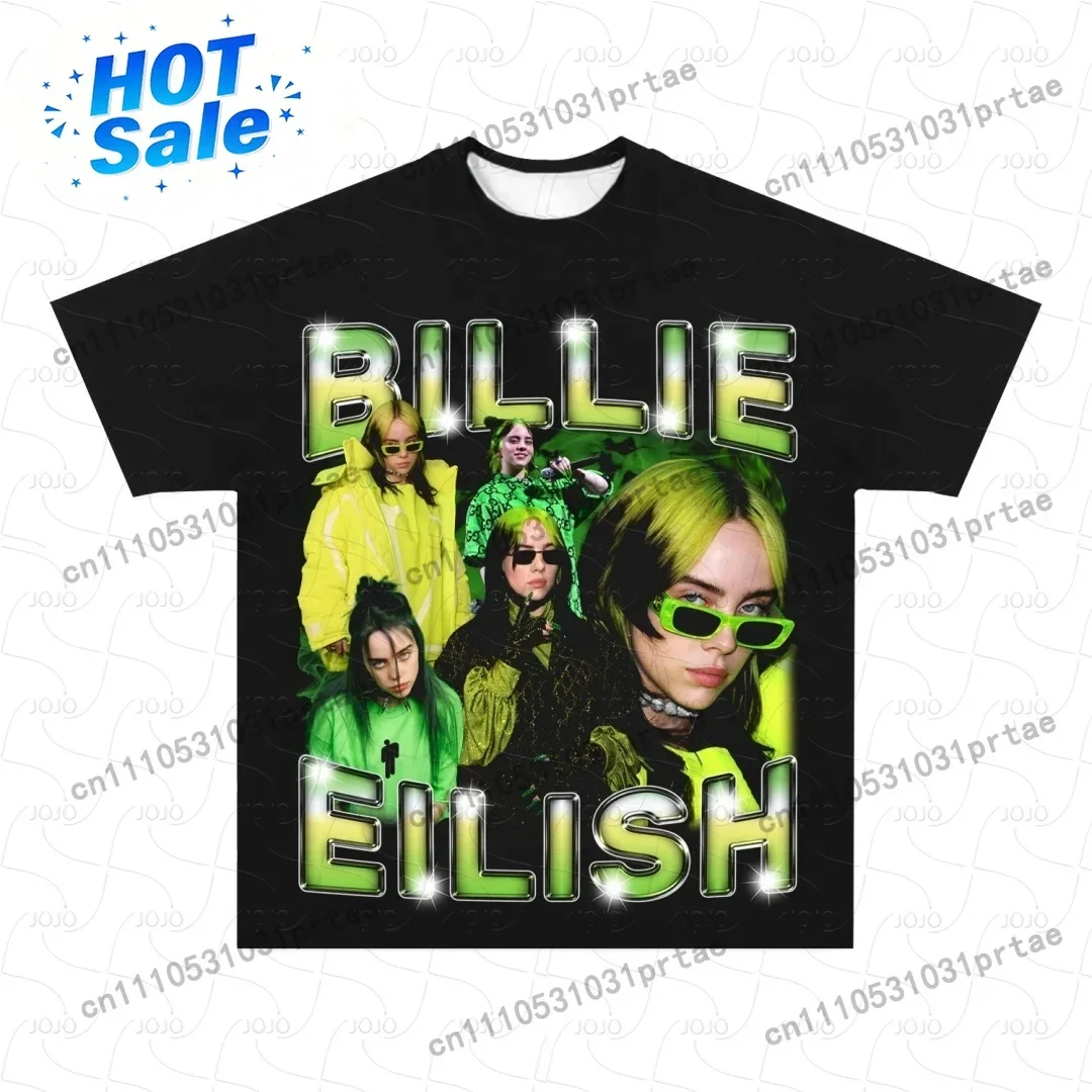 Billie Eilish Retro-Muster T-S – Street Fashion Men 2025 Bewertung und Preis